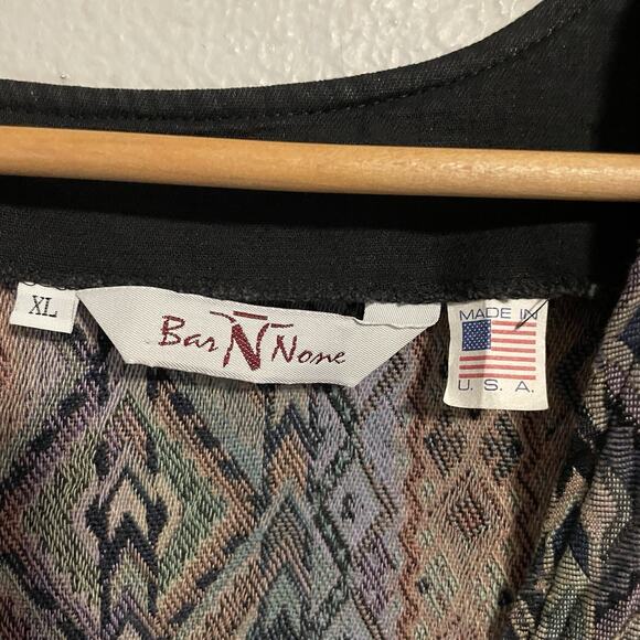 Vintage Bar N None Womens Vest XL Aztec Tapestry Cropped Open Southwestern FLAW - Picture 4 of 8